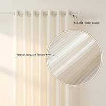 2pcs High Temperature Set-Shaped White Sheer Blinds, Minimalist Modern Style, Natural Drape, Suitable For Living Room, Bedroom, Dining Room, Balcony - White - View 3