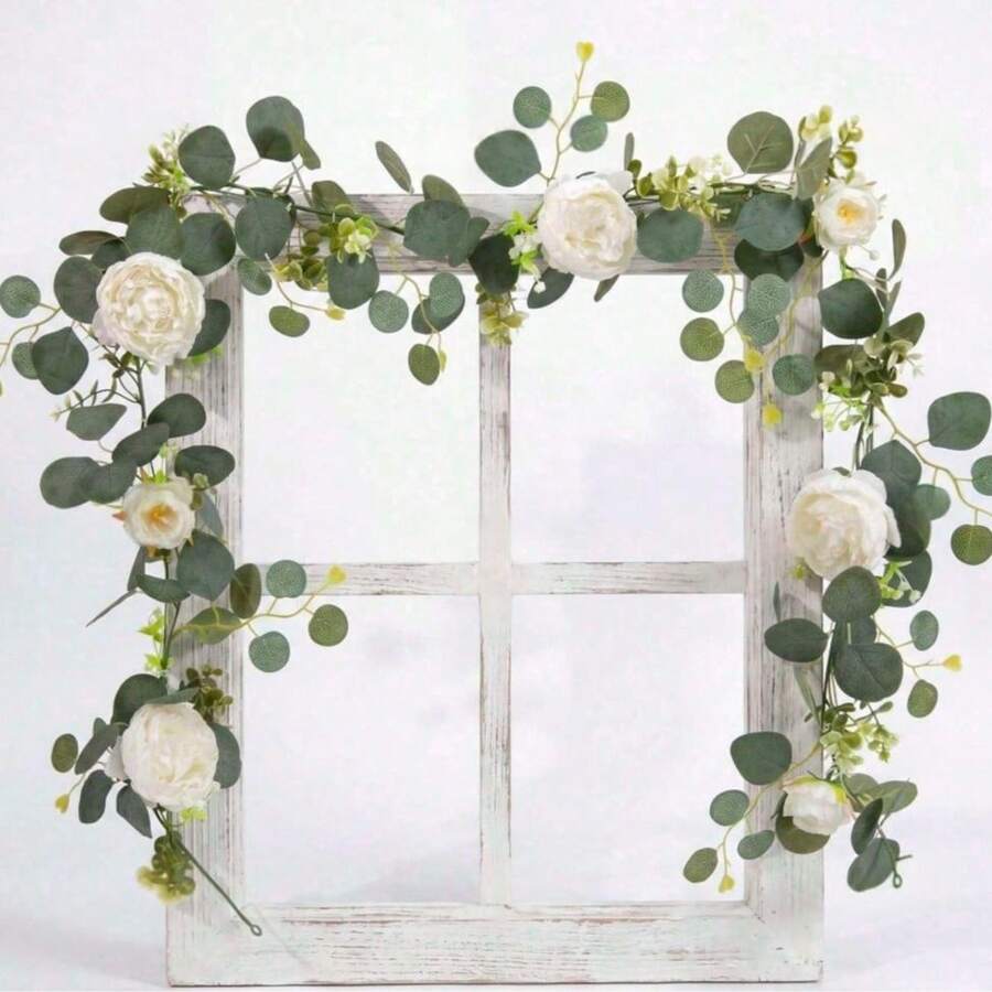 1pc/2pcs 1.8M Silk Cloth Large Peony Vine - Peony - White - View 1