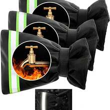 Outdoor Faucet Cover Socks For Winter Freeze Protection, Thickened Waterproof Insulated Spigot Cover With Reflective Strip, Reusable Garden Tap Freeze Protector For Outside Water Faucet - A - View 1