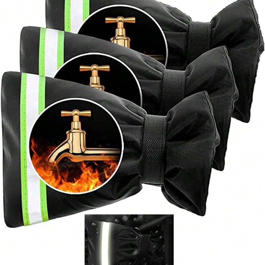 Outdoor Faucet Cover Socks For Winter Freeze Protection, Thickened Waterproof Insulated Spigot Cover With Reflective Strip, Reusable Garden Tap Freeze Protector For Outside Water Faucet - A - View 1