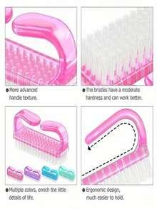 10Pcs Nail Art Tool Set, 8 Nail Painting Brushes With 2 Handheld Nail Cleaning Brushes - Multicolor - View 3