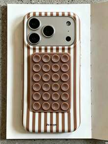 Minimalist Color Block Suction Phone Case Compatible With IPhone 17 Pro Max 17 Pro 17 Pro 16 14 13 12 15 Pro Max 14 15 16 Plus 14 15 13 12 11 16 17 Minimalist Candy Color Shockproof Protective Case - Brown - View 3