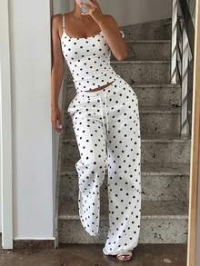 White Background With Black Polka Dots