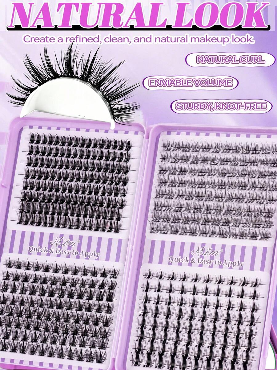 400‑Pack D‑Curl Individual False Lashes, Faux‑Mink DIY Lash Clusters Mixed 10‑16mm, Lightweight Reusable Cost‑Effective For Beginners, Perfect For Daily Wear & Party Outfits,Multiple Varieties In One Box,Cat Eye Lashes,Lash Clusters Kit,Manga Style - D - View 1