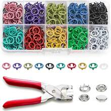 50/100/200pcs/Set Metal Snap Buttons. Colorful Solid Snap Buttons With Fastener Pliers And Storage Box, Perfect For DIY Crafts, Clothing, Hats And Sewing - Colored (Solid) - View 14