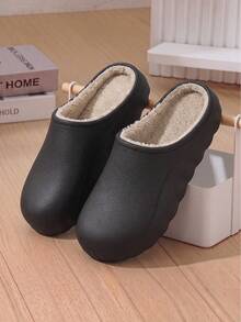 Sandal Rumah Pria MAOLI EVA Shell Warna Polos Lembut Ringan Elastis Cocok Untuk Olahraga Luar Ruangan Pakaian Kasual Cocok Untuk Penggunaan di Rumah Desain Berlubang Sol Bergelombang Unisex Ujung Bulat Sandal Selop Setengah Tertutup CN36-45 - Hitam - View 5