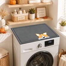 Luckybutterfly Cute Corgi Dog Print Washing Machine Top Cover Mat, Non‑Slip Waterproof Dust‑Proof Washer Dryer Protective Pad Laundry Room Decor - Puppy - View 7