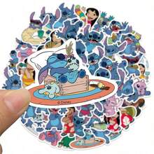 50pcs Lilo & Stitch Cartoon Anime Stickers, Featuring Stitch, Lilo, Nani, Dr. Jumba, Pleakley Patterns, Suitable For Luggage, Laptop, Notebook And Diary, PVC Waterproof - Multicolor - View 5