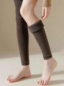 1 Pair Autumn/Winter Faux Cashmere Leg & Knee Warmers, Thickened Design For Elderly, Unisex, For Warmth And Cold Protection - Multicolor - View 7