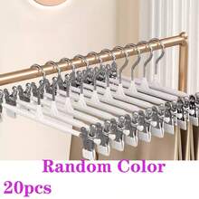 5/10/20/60PCS, Adjustable Colorful Hangers, Suitable For Pants, Skirts, Jeans And Socks - Space-Saving Metal Hangers, Durable Coated Clips For Secure Grip, Clothing Organizer - Multicolor - View 17