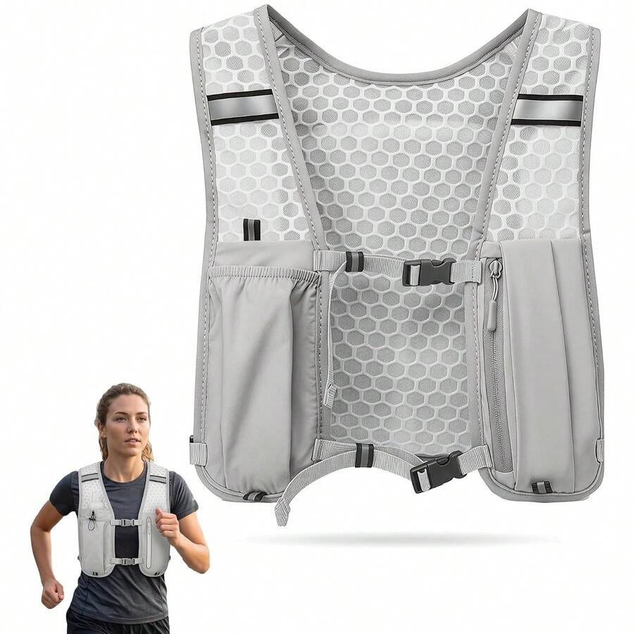 Running Vest Women & Men, Hydration Vest Backpack Lightweight Comfortable Running Backpack, Hydration Backpack Water Backpack(Only Backpack Without Bladder) For Trail Running Cycling Hiking Marathons - Light Grey - View 1
