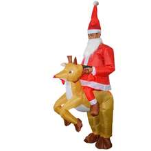 Halloween Christmas Reindeer Santa Claus Inflatable Costume, Unisex Inflatable Costume, Holiday Personalized Outfit Inflatable Costume, Blower Included, Battery Not Included - Reindeer Santa Claus - View 3