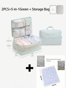 1/2PCS 5-In-1 Travel Compression Storage Bags, Luggage Organizer Boxes, Suitable For Suitcases, Closets, Airports, Hotels - Multicolor - View 13