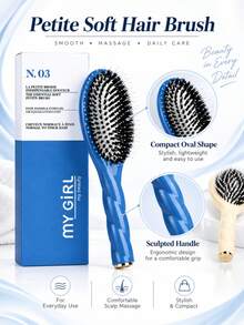 Oval Cushion Hair Brush, Soft Detangling Styling Brush With Rounded Pin Tips And Ergonomic Handle For Straight Wavy Curly Thick Hair, Daily Smoothing, Scalp Care, Home Travel Use, Multi-Color Options - Stylish Detangling Brush - View 6