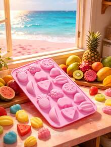 16-Cavity Fruit-Shaped Silicone Soap Mold, Multiple 3D Designs, Suitable For Handmade Soap, Bar Soap, Bath Soap And DIY Soap Making, Reusable, Home Craft Project Mold, Handmade Soap Materials, Creative Gift And Bath & Body Craft - Multiple Styles - View 6