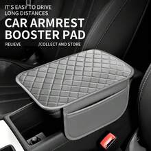 Universal PU Leather Car Armrest Cover With Side Storage Pocket, Multi-Function Car Interior Mat, Car Armrest Box Organizer Bag, Vehicle Storage Solution, Modern Car Accessory, Practical Design, Car Decoration, All Season Use - Multi-color Diamond Pattern - View 9