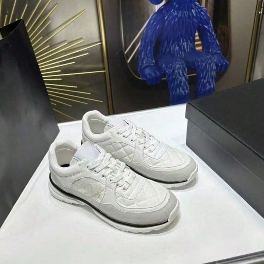 Style Father Shoes For Women Height-Increasing Platform White Shoes Genuine Leather Mesh All-Matching Sports Shoes For Women