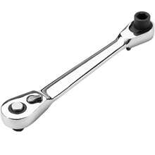 1/4" Mini Ratchet Wrench Double Ended Quick Socket Ratchet Wrench Screwdriver Hex Torque Wrenches Hand Repair Tools - Silver 2 In 1 - View 8