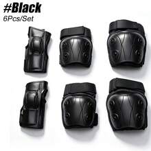 6 In 1 Set, Elbow Pads, Knee Pads, Wrist Guards - For Roller Skates Bike Cycling Skateboard Scooter - Multicolor - View 15