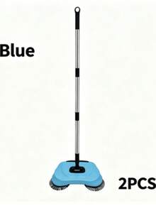 Blue 3‑In‑1 Portable Floor Sweeper, 2PCS Hand‑Push Rotating Cleaning Machine For Hard Floor - B - View 5