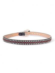 1pc Sparkling Rhinestone Belt Street Fashion Suitable For Plus Size Women And Men - Perfect For Western Cowgirl And Cowboy Outfits, Dresses And Jeans - Multicolor - View 5