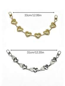 1pc Vintage Heart Arrow Coin Tassel Bag Chain, Silver Boho Style Purse Decor Chain, Detachable Clasp Shoulder Bag Accessory Charm - Multicolor - View 5