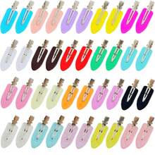 2/6pcs Leaf Shaped Seamless Bangs Hair Clips Plastic Makeup Wash Face Headband - Multicolor - View 2