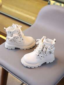 Children's Boots New Style Single Lining Bow Knot Non-Slip Casual Boots - Beige - View 3