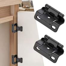 4pcs/8pcs Self-Closing Spring Hinges With Matching Screws, Automatic Rebound Cabinet Door Hinges, Cabinet Door Hardware Accessories - 4 Items - View 4