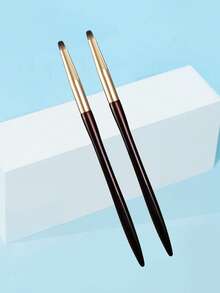 Premium Soft Bristle Makeup Brushes (1-Piece/2 Pieces Set) - Multi-Functional Detail Brush, Concealer Brush, Compact And Portable Makeup Tool, Ideal For Beginner Makeup Enthusiasts - Coffee Brown - View 7
