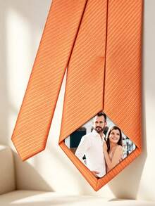 Personalized Photo Tie Patch (Pattern Only) - Fashionable Black Tie, Customizable Image,Custom Photo Patch For Ties,Ideal Business Gift For Wedding Anniversary And For Men, Husbands Or Fathers. - Multicolor - View 7
