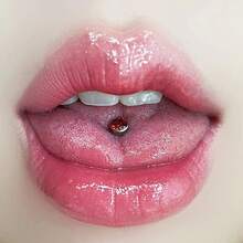 Comfort Formula F136 Titanium Alloy Tongue Stud, Multi-Color Internal Thread Tongue Ring, Non-Fading Piercing Jewelry, Suitable For Halloween, Christmas And Daily Wear - White - View 3