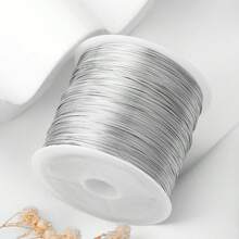 Benang Metalik Emas dan Perak 100m/Gulung 0,3/0,4mm untuk Gelang dan Kalung DIY, Tali Manik Perhiasan Anti Pudar, Buatan Tangan - beraneka warna - View 13