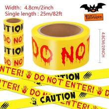 Halloween Warning Tape WARNING Haunted House Bar Decoration Caution Isolation Tape Non-Adhesive Isolation Tape Party Safety Cordon Line Festival Party Halloween Atmosphere Prop - Halloween Caution Tape - View 2