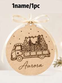 Custom Wooden Christmas Ornament, Personalized Name Tree Hanging Decor, Rustic Holiday Home Accent, Customized Xmas Pendant For Christmas Tree Decor, Customizable Festive Keepsake, Seasonal Party Decoration, Thoughtful Holiday Gift, Christmas Gift - Multicolor - View 10