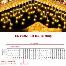 Battery Box Curtain Icicle Lights Christmas Lights Outdoor Eaves Decor String Lights For Halloween Wedding Party Holiday Decorations Autumn Home Decor - Battery-operated Icicle Lights - View 21