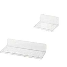 1/2pcs No Drill Wall Mounted Storage Shelf, Clear Acrylic Bathroom Organizer Rack, Adhesive Punch‑Free Wall Shelf For Bathroom Kitchen Desk - Clear - View 11