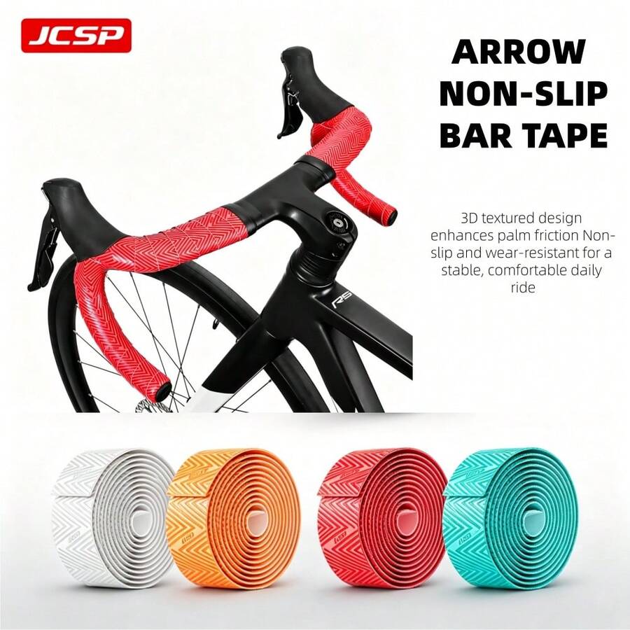 1 Set/2 Rolls Bicycle Handlebar Tape, Breathable Anti-Sweat Anti-Slip Shock-Absorbing Handlebar Wrap, Enhanced Control And Comfort, Suitable For All Mountain And Road Bikes, Bicycle Accessories, Bicycle Handlebar Grip Rubber (4 Colors Available, Arrow Pattern) - ARROW - View 1