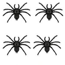 6pcs Fake Giant Spider, Realistic Black Tarantula, Prank Gag Spider Model, Halloween Party Decoration, Joke Prop Ornament - A - View 11