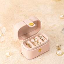 Elegant Rhinestone Mini Jewelry Storage Box, Fully Embellished With Sparkling Crystals, Portable Ring And Earring Organizer With Snap Closure, Small Jewelry Box For Women, Suitable For Travel, Daily Storage And Gift Giving - Multicolor - View 8