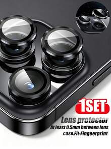 Navigator 1 Set Black CD Pattern Lens Protector Film, Compatible With IPhone 16/15/14/13/12/11/17/17 Air/17 Pro/17 Pro Max Series, Full Camera Protection, High Definition Transparent - Black - View 10