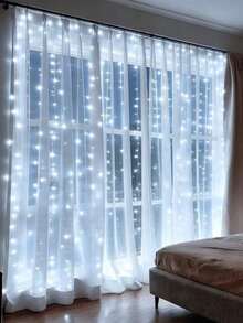 1 buah Lampu Tirai Peri LED, Lampu String Peri USB, Lampu String Air Terjun 300 LED, Bertenaga USB, 8 Mode Berkedip, Cocok Untuk Dekorasi Ambang Jendela, Perayaan Tahun Baru, Kamar Tidur, Berkemah, Pagar, Tenda, Pernikahan, Pesta, Natal dan Liburan, Lampu String Suasana Dalam Ruangan, Lampu String Peri - Lampu tirai USB - View 2
