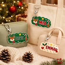 Custom Christmas Cloud Keychain, Personalized Name Keychain Accessories, Bag Charm Key Chain, Customized Keychains, Customizable, Christmas Keychain - Multicolor - View 6