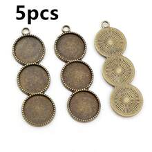 5pcs 12mm Inner Size Three Cameo Cabochon Blank Base Setting Pendant Bezel Trays DIY Necklace Pendant Jewelry Findings - Pendant Base Tray - View 15