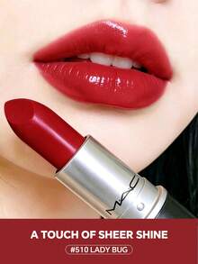 MAC LUSTREGLASS LIPSTICK-#510 LADY BUG -NET WT. 0.10-0Z/3g - #510 LADY BUG-3g - View 3