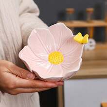Tulip Shape Flower Jewelry Tray Solid Ceramic Jewelry Holder Organizer Elegance Petal Design Trinket Tray Table Decoration - Multicolor - View 11