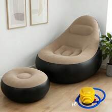 1pc Outdoor Garden Bean Bag Chair, Inflatable Lounge Sofa, Comfortable Leisure Seating, Suitable For Patio, Backyard, Lawn, Camping And Poolside Use - / - View 8