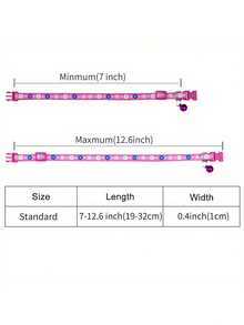 1pc Customized Pet Collar With Flower Design, Customizable Engraved ID And Contact Information. Adjustable Bell Necklace For Cats And Dogs. Fashionable Pet Supplies. Cute Decorations For Pets. - Multicolor - View 9