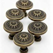 Vintage Alloy Single Hole Drawer Cabinet Door Handles Pulls - Button - View 1