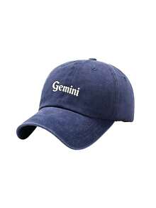 1Pc Unisex 12 Zodiac Sign Print Outdoors Fashionable Leisure Washed Baseball Cap, Adjustable Outdoor Sun Protection Casual Hat - Navy Blue - View 13